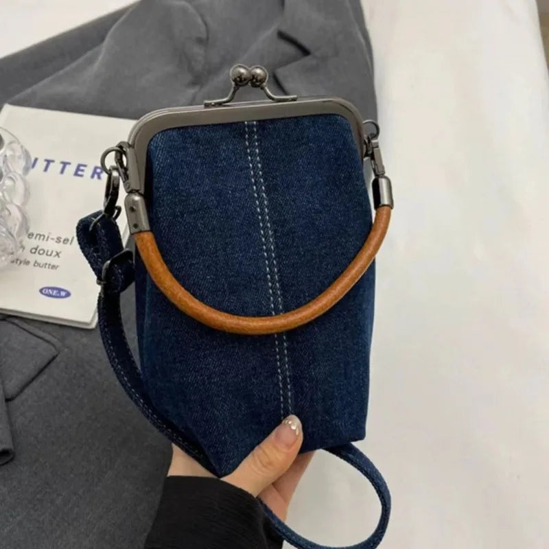 Cowboy Denim Crossbody Bag – Vintage Handcrafted Phone Tote