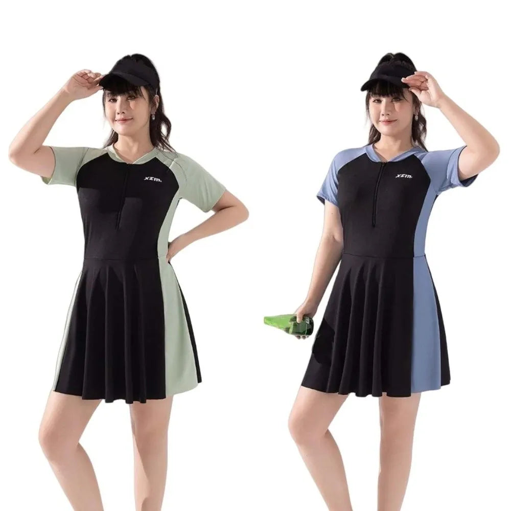 Women's Short Sleeve Swimsuit – Loose Milk Ice Silk Cover-Up
