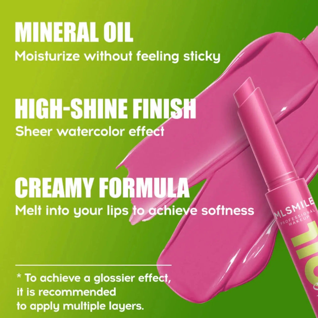 MLSMILE Mirror Gloss Lip Balm Oil – Long Lasting, 9 Shades