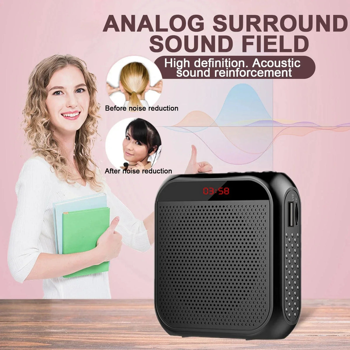 AyeBeau Wearable Voice Amplifier with Mic | 5W, 2200mAh