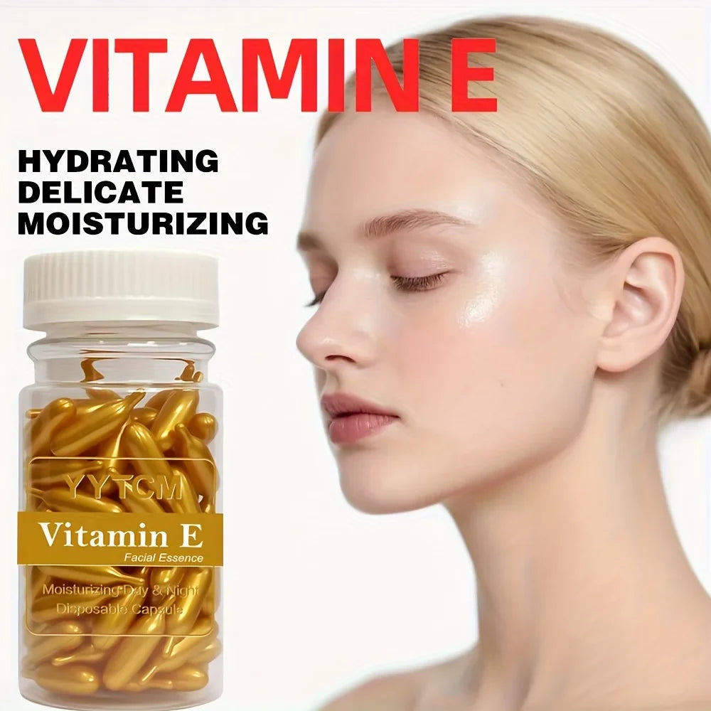 Vitamin E Serum Capsules – Hydrating Facial Oil | 90 Count