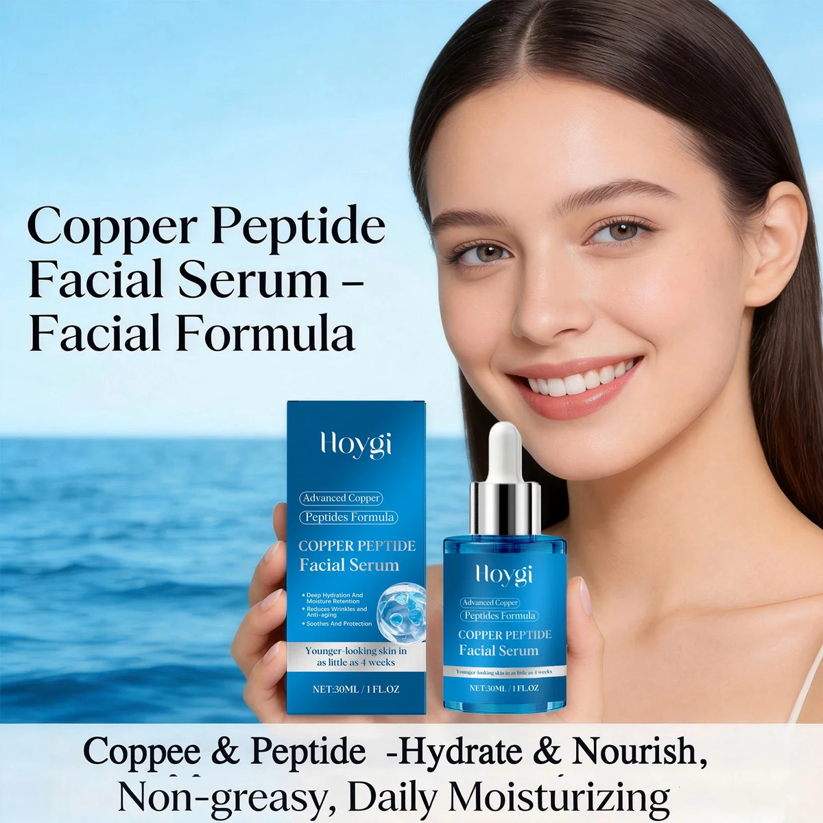 Hoygi Copper Peptide Facial Serum Firming Lifting Fade Fine Lines