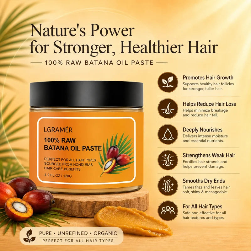 LGRAMER 120g Natural Batana Solid Hair Mask – All Hair Types