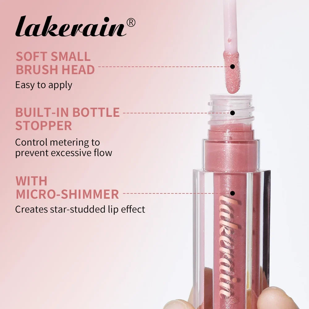 8-Color Glitter Lip Gloss – Shimmer & Hydrating Lip Oil Glaze