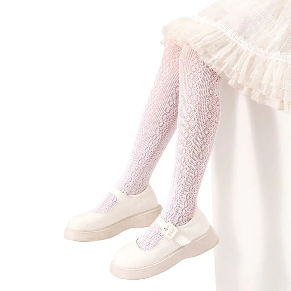 Girls Nylon Mesh Pantyhose – Soft Cartoon Stockings for Kids