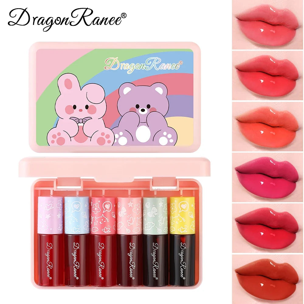 Dragon Ranee 6pc Lip & Cheek Gloss Set – Hydrating, Non-Sticky