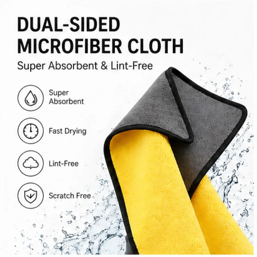 Microfiber Cleaning Towels – Double Layer Quick Dry Cloths (1/3/6)