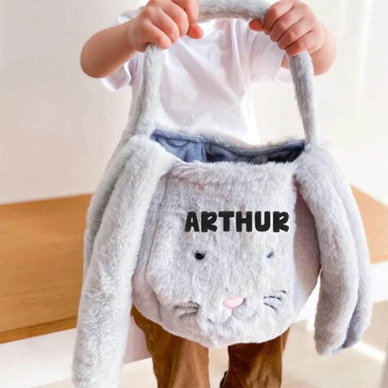 Personalized Easter Bunny Bag | Custom Name Egg Hunt Basket