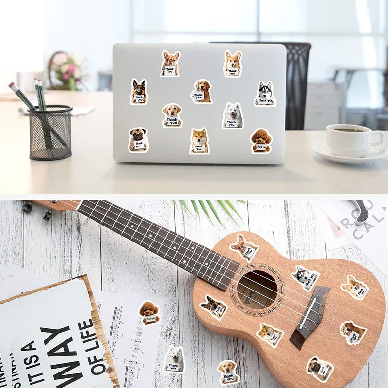 500 Dog & Cat Thank You Stickers – Cute Puppy Labels Roll