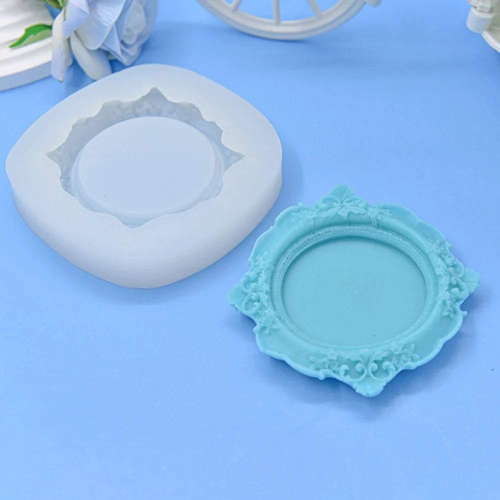 Baroque Tray Silicone Mold European Lace Relief Fruit Cake Pallet
