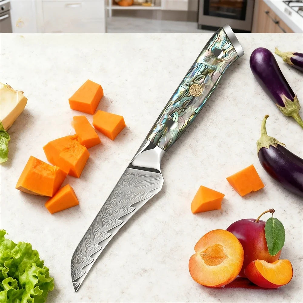67-Layer Damascus Steel Paring Knife – Sharp Kitchen Blade