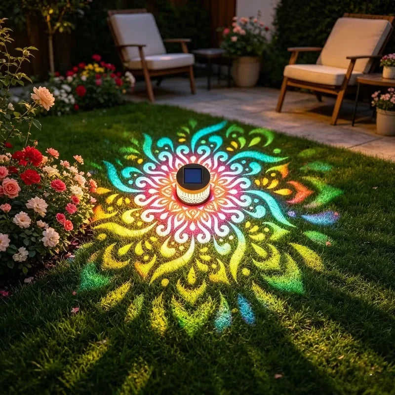 Solar Mandala Wall Lantern | Outdoor Waterproof Garden Fence Light