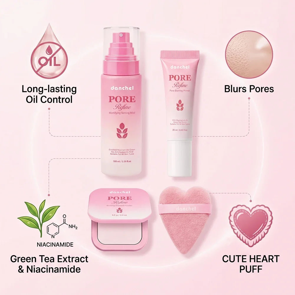 Danchel 4-Piece Pore-Blurring 12H Matte Oil Control Makeup Kit