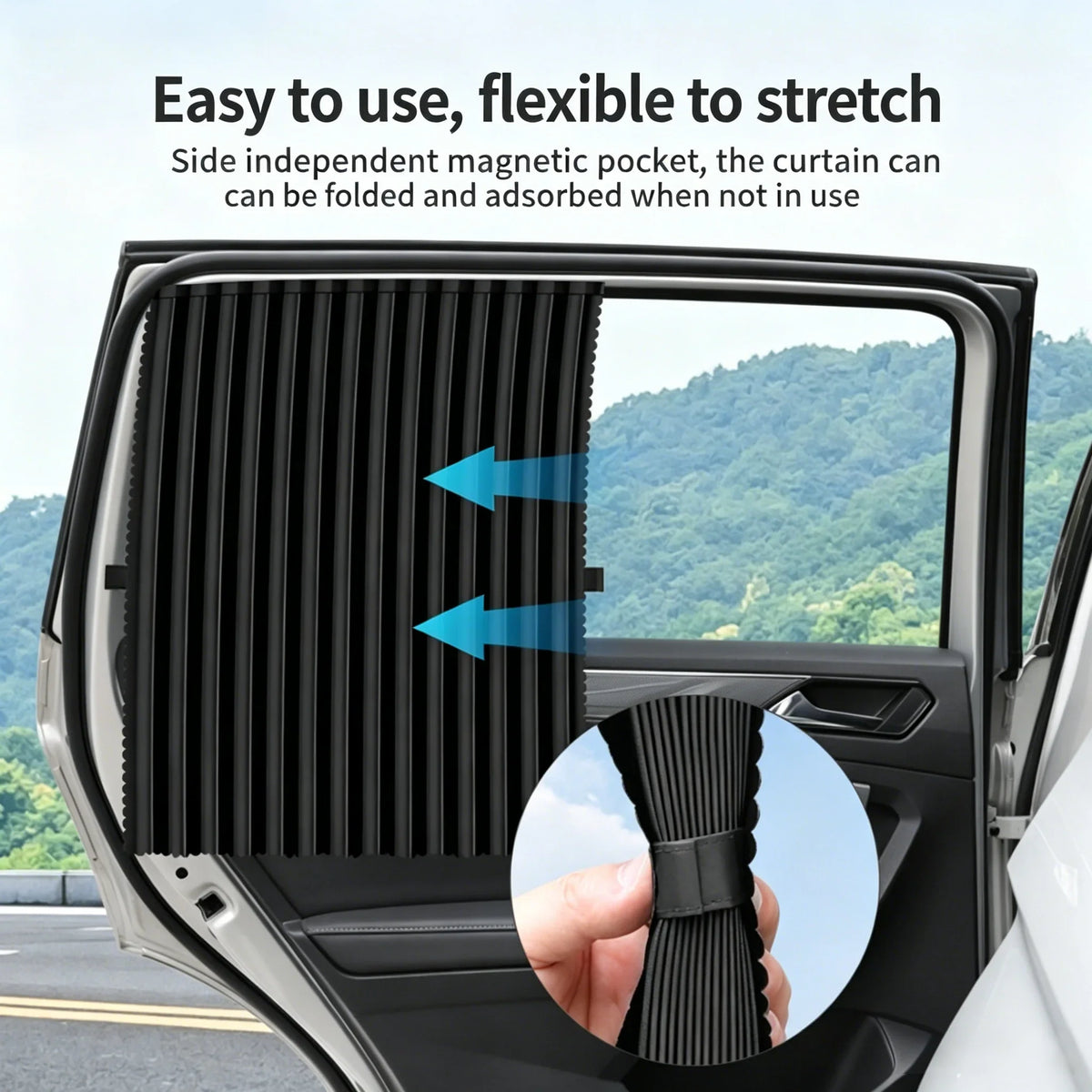 1 Magnetic Car Side Window Sun Shade Curtains Privacy Design