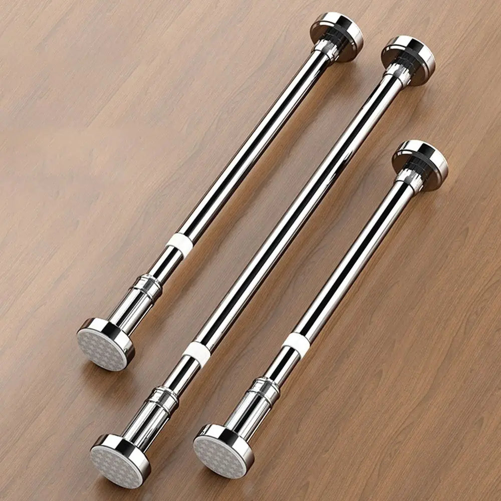 Adjustable Tension Curtain Rod Stainless Steel No-Drill 35–80cm