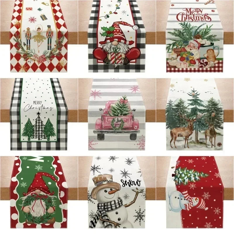 Christmas Table Runner Merry Decorations Home 2025 Cristmas Flag