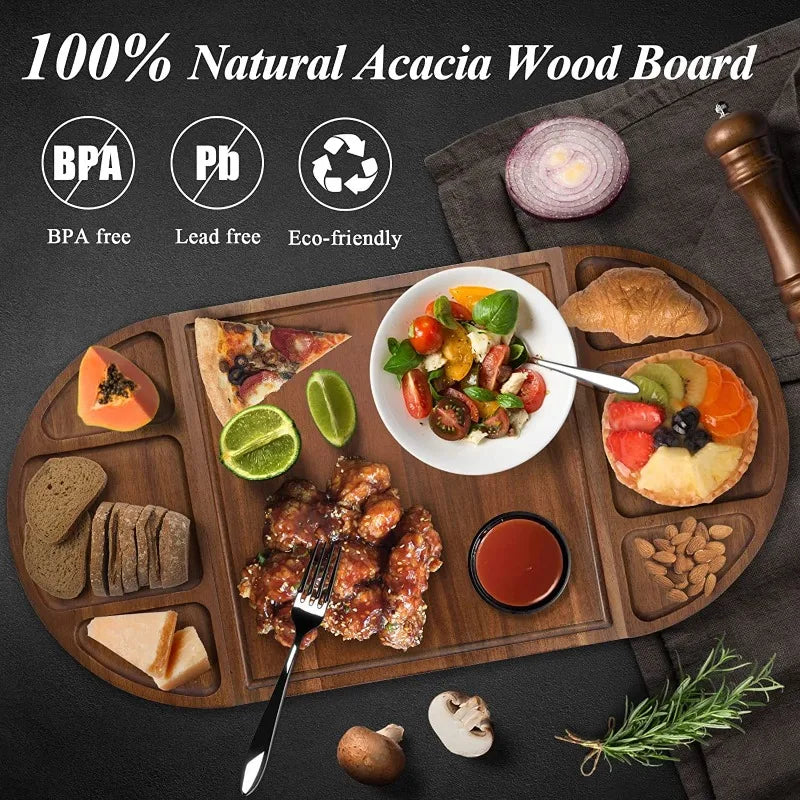 Large Semi-Circular Wood Chopping Board & Serving Tray 33×66cm