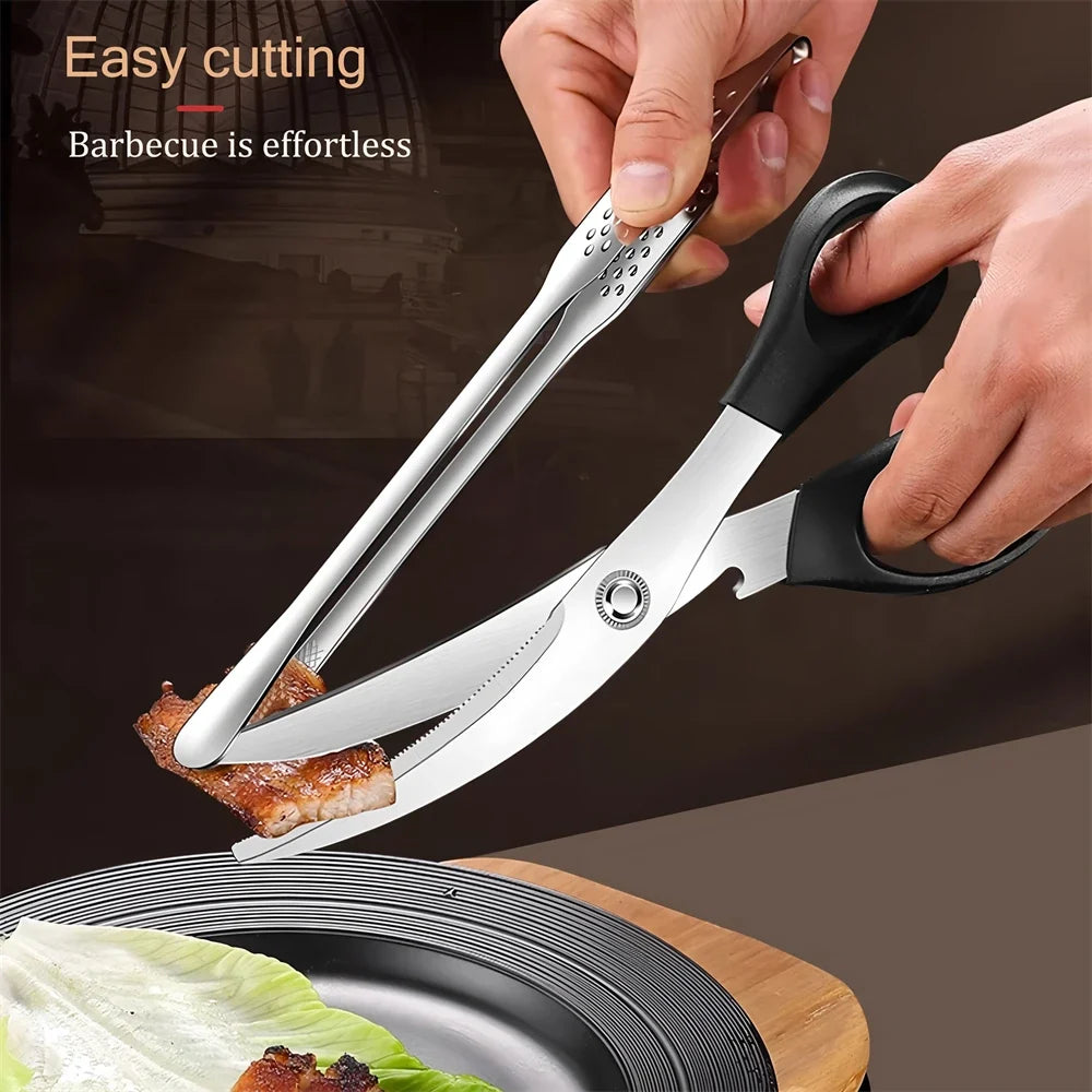 Korean BBQ Stainless Steel Kitchen Scissors | Non-Slip Food Shears