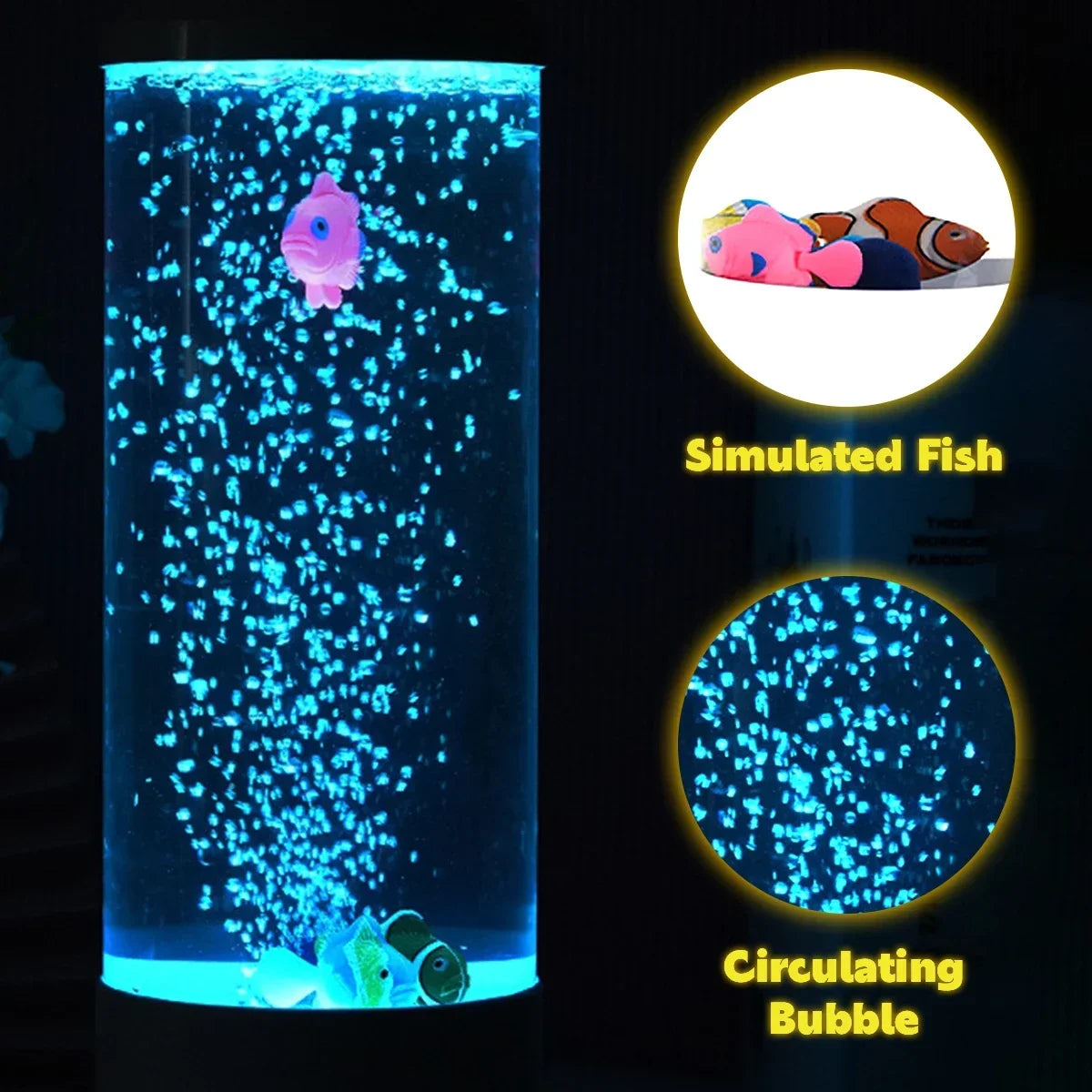 LED Fish Lamp Ambient Night Light Remote Control Changing Decorative