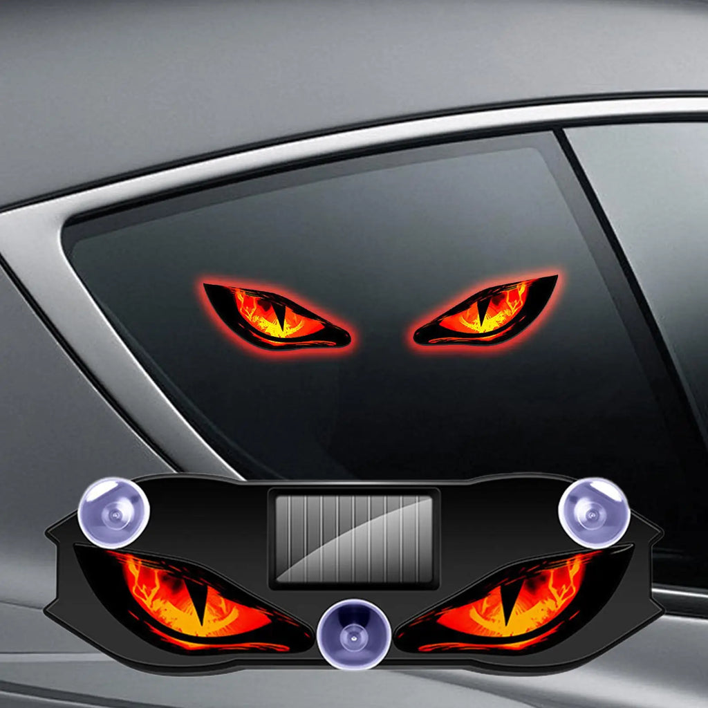 Solar LED Devil Eyes Car Warning Light | Suction Cup Mount