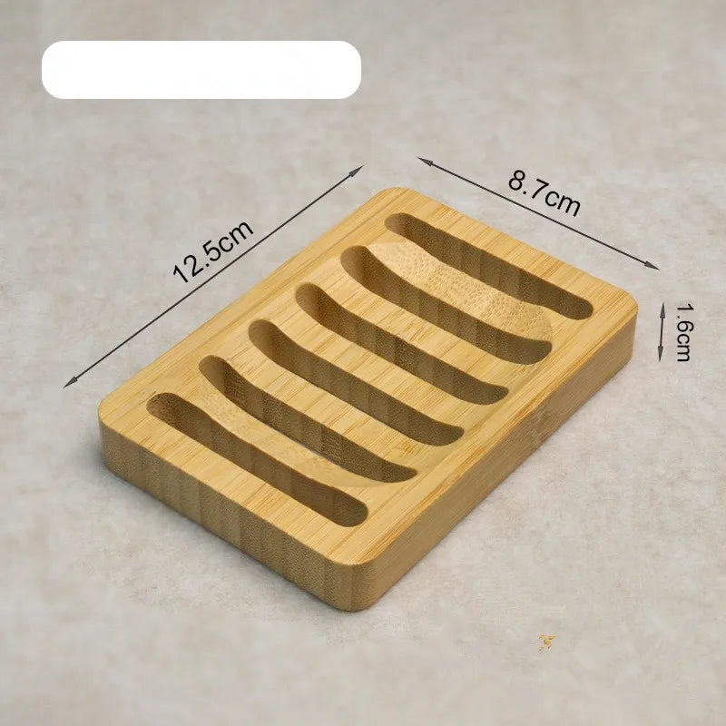Bamboo Soap Dish with Self-Draining Tray | Wooden Soap Holder