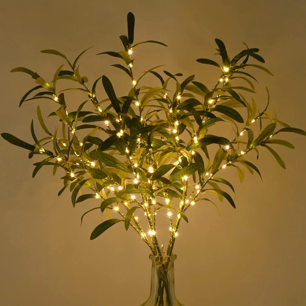 Lighted Artificial Olive Branches for Vases & Centerpieces