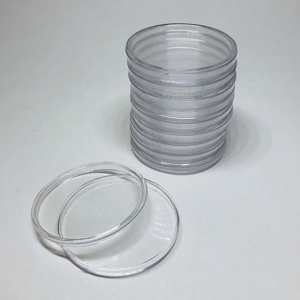 100-Pack Clear Coin Capsules 40mm | Collector Storage Cases