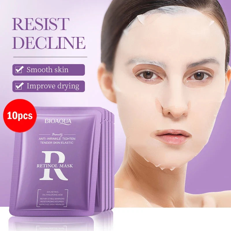 BIOAQUA 10-Pack Snail Hyaluronic Acid Retinol Face Masks