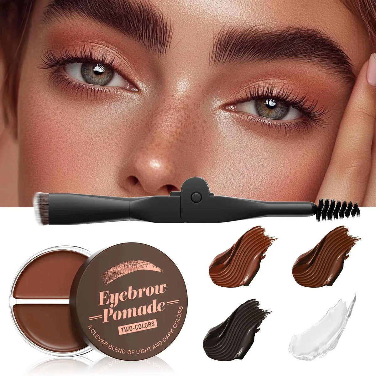 Hello Kiss 2-in-1 Dual Color Waterproof Eyebrow Cream & Wax
