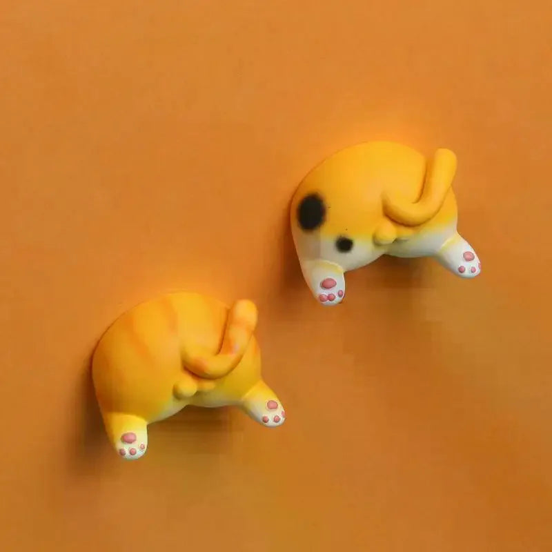 Cute Cat Butt Resin Fridge Magnets | Funny Cartoon Decor