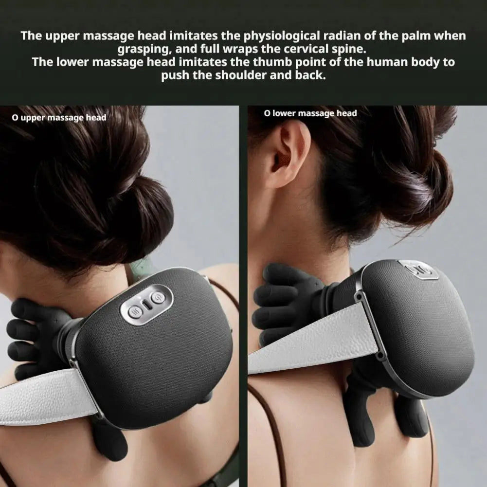 Portable Wireless Neck Shoulder Massager – 4D Shiatsu Heat