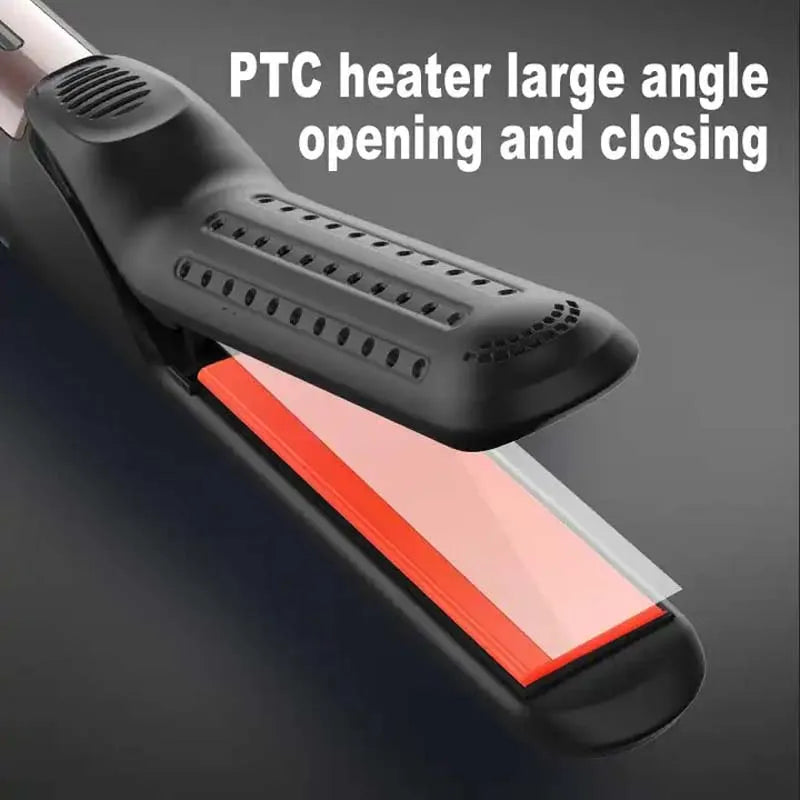 Compact Hair Curler & Straightener | Fast Heating, Wide Plate