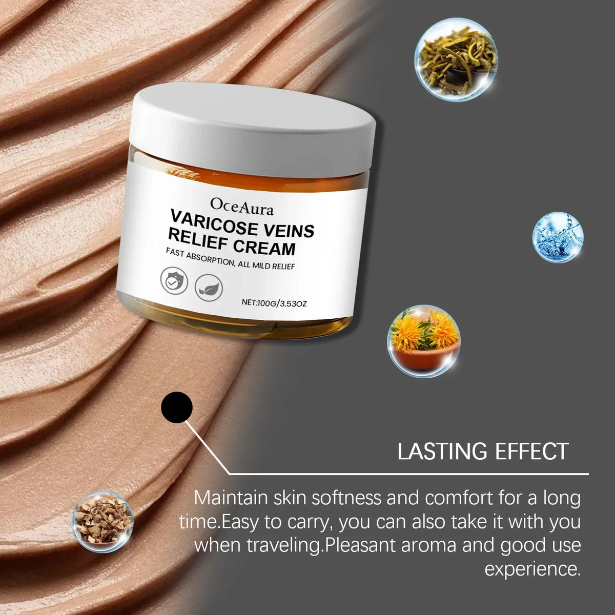 OceAura Leg Vein Repair Cream | Circulation & Skin Firming 100g