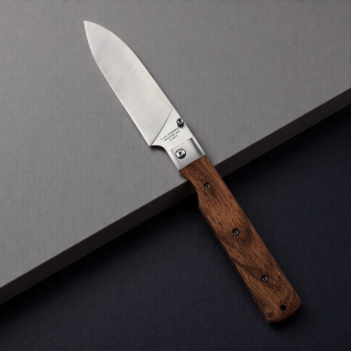 COOKCRAZE Folding Bread Knife | 440A Stainless Steel Rosewood