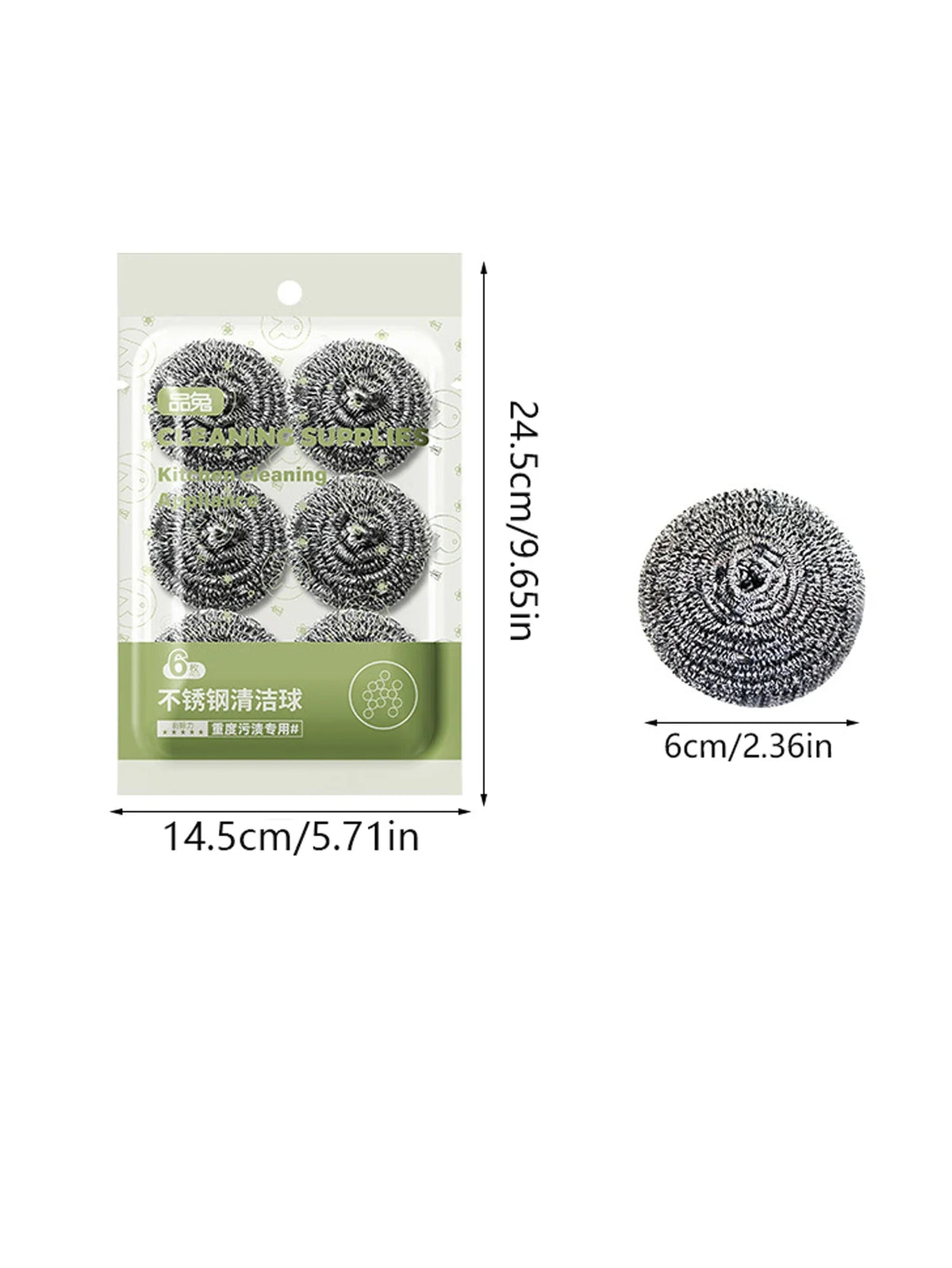 Bag Stainless Steel Cleaning Ball Dishwashing Scrubber Kitchen Pot