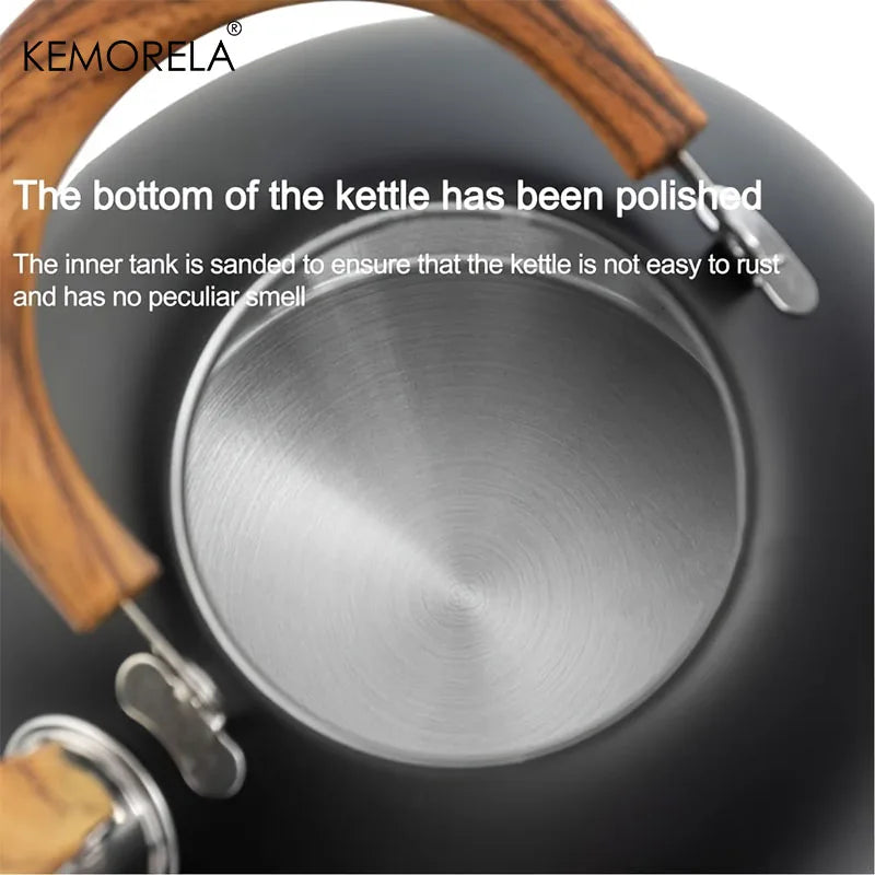 KEMORELA 2.5L Stainless Steel Whistle Kettle – Gas & Induction