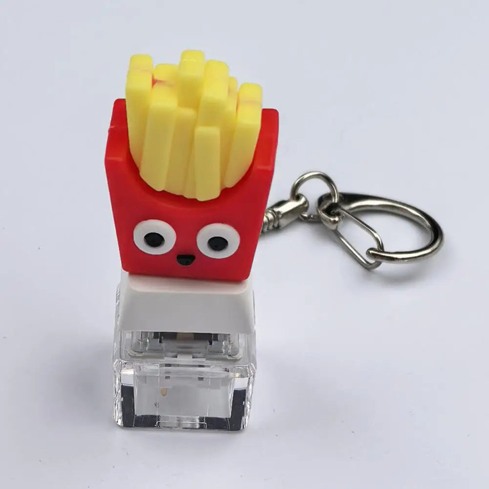 Cute Food Fidget Keychain – Silicone Squeeze Clicker Toy