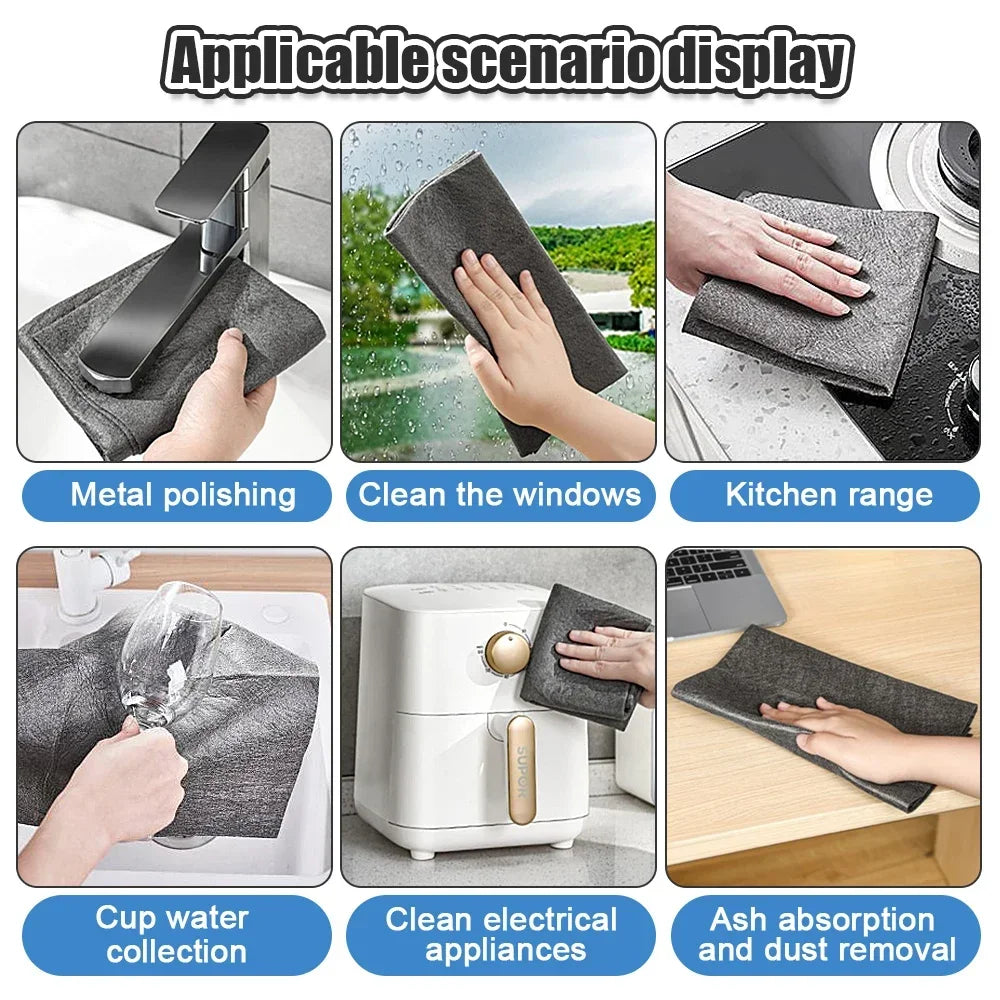 Microfiber Cleaning Cloths – Lint-Free Window & Kitchen Rags