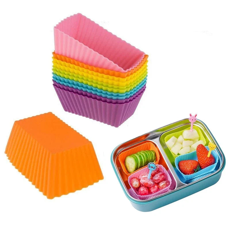 3-Pack Silicone Bento Divider Cups – Reusable Lunch Box Liners