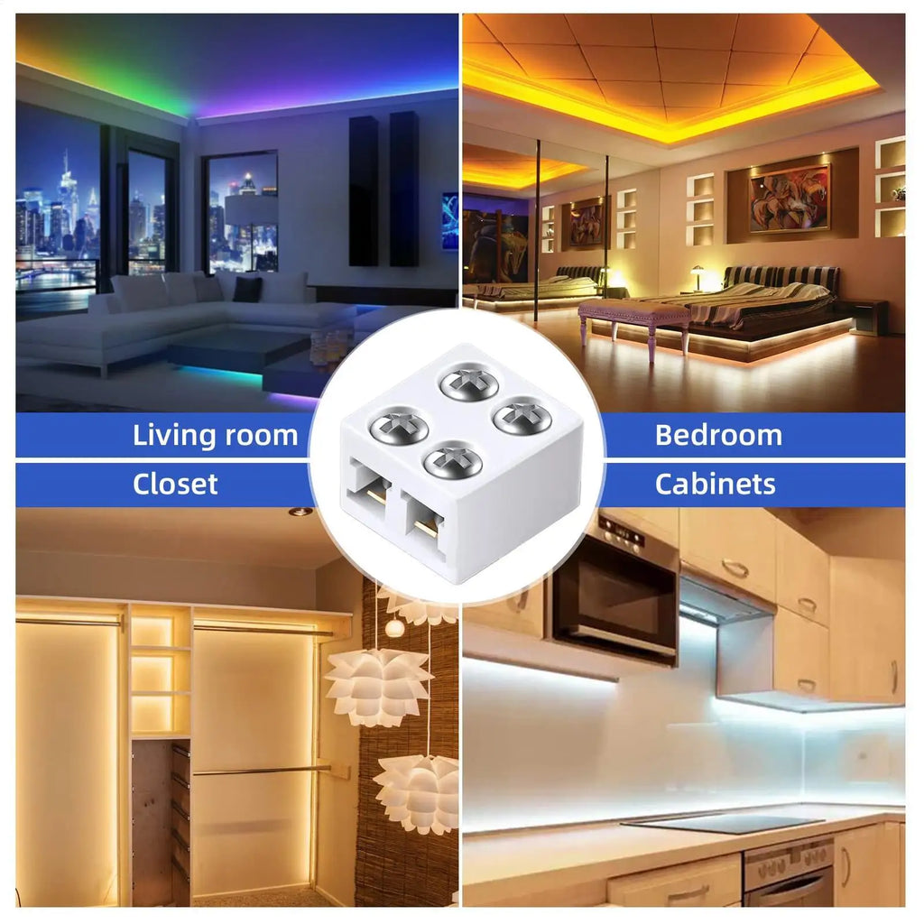 8mm LED Strip Light Connector – No-Solder Wire Adapter