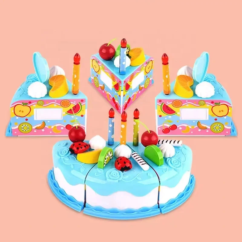 Kids Pretend Play Cutting Cake & Dessert Kitchen Toy Set