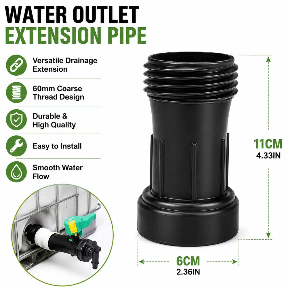IBC Tank Water Outlet Extension Pipe – 60mm Female Connector