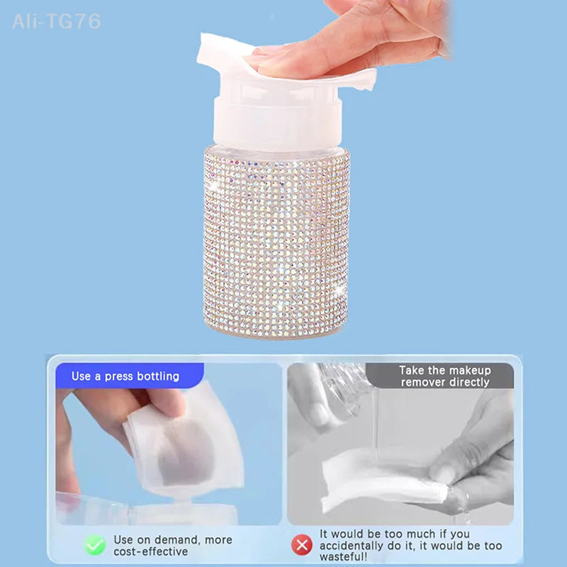 Diamond Press Pump Refillable Bottle | Nail Polish Remover Tool