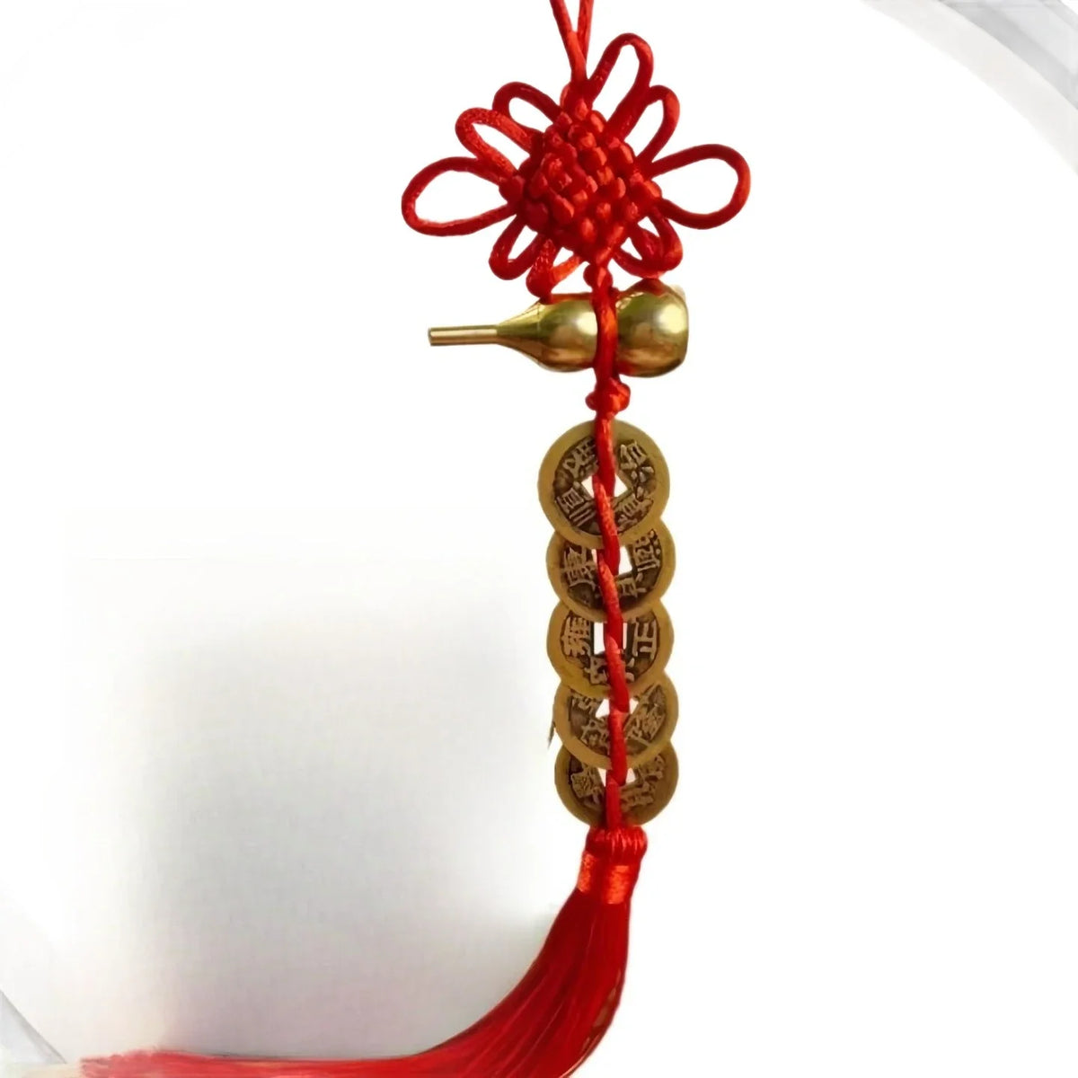 Five Emperor Coins Hanging Ornament Copper Gourd Door Facing Car