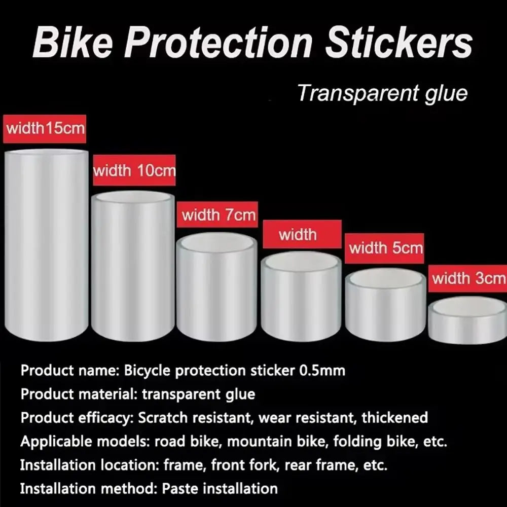 1Roll Bike Frame Protector Transparent Protective Film 2 3 5 7 Width