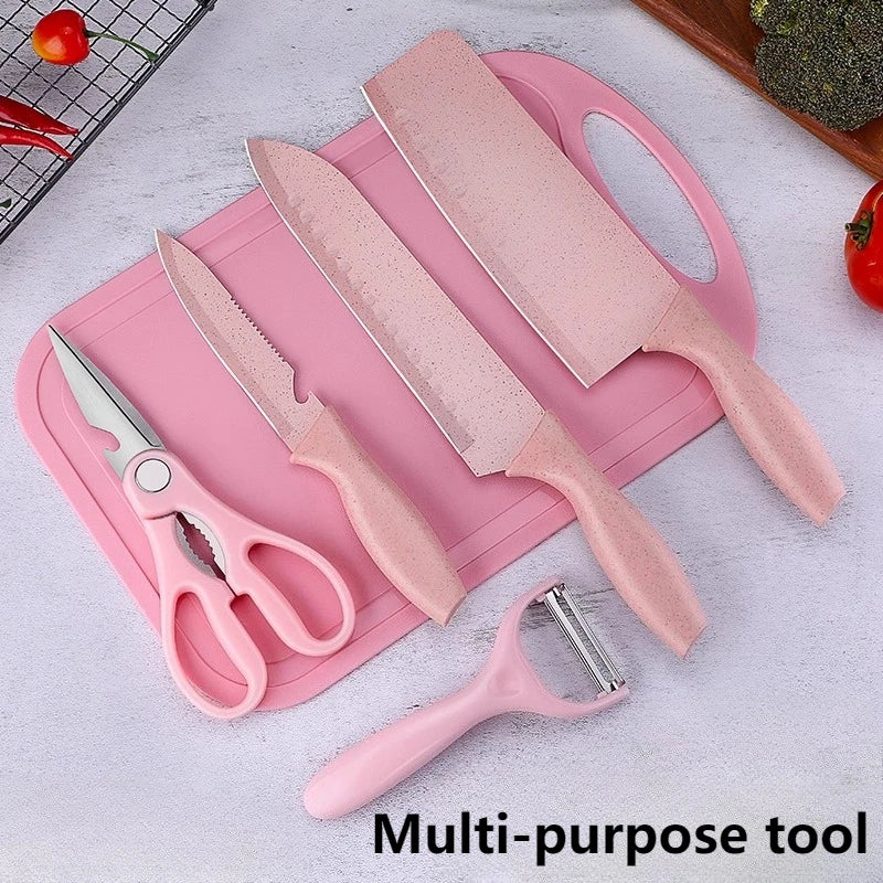 Pink Multi-Purpose Kitchen Knife – Sharp 18cm Stainless Steel