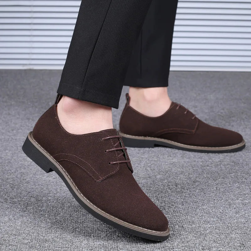 Men's British Oxford Dress Shoes – Waterproof Lace-Up Leather
