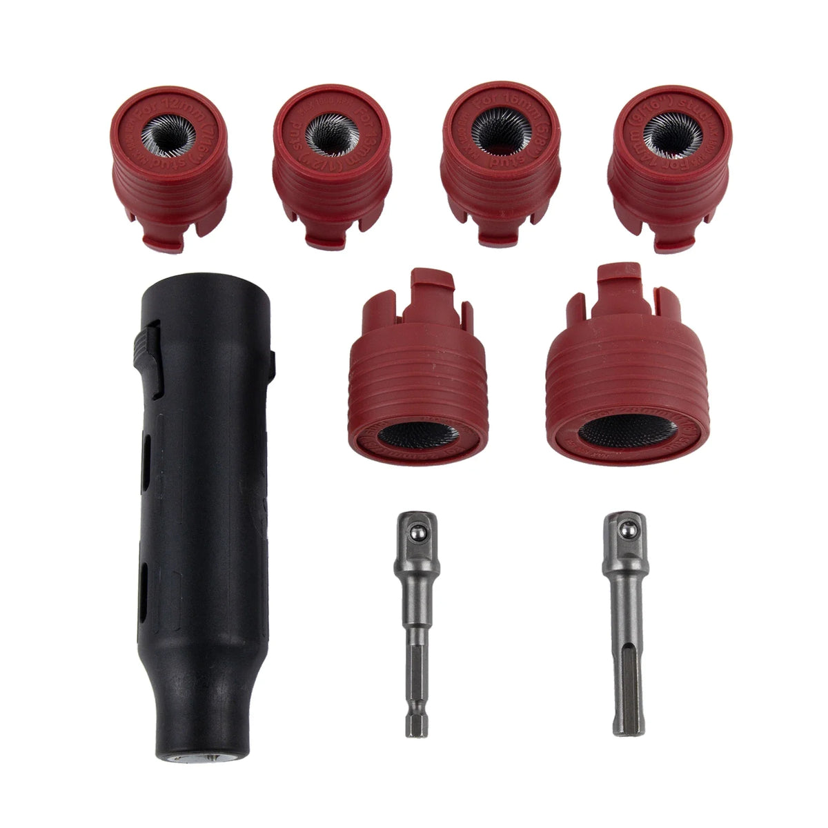 9-Pc Car Wheel Stud Cleaner Brush Set 12–28mm Rust Removal