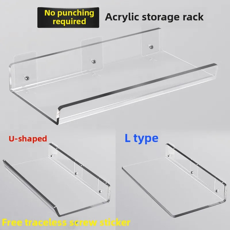 Acrylic Wall Mounted Floating Shelf – Kitchen & Bathroom Rack