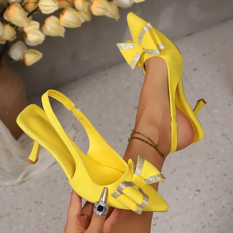Women's Bow Pointed-Toe Stiletto Sandals | Summer Fashion Heels